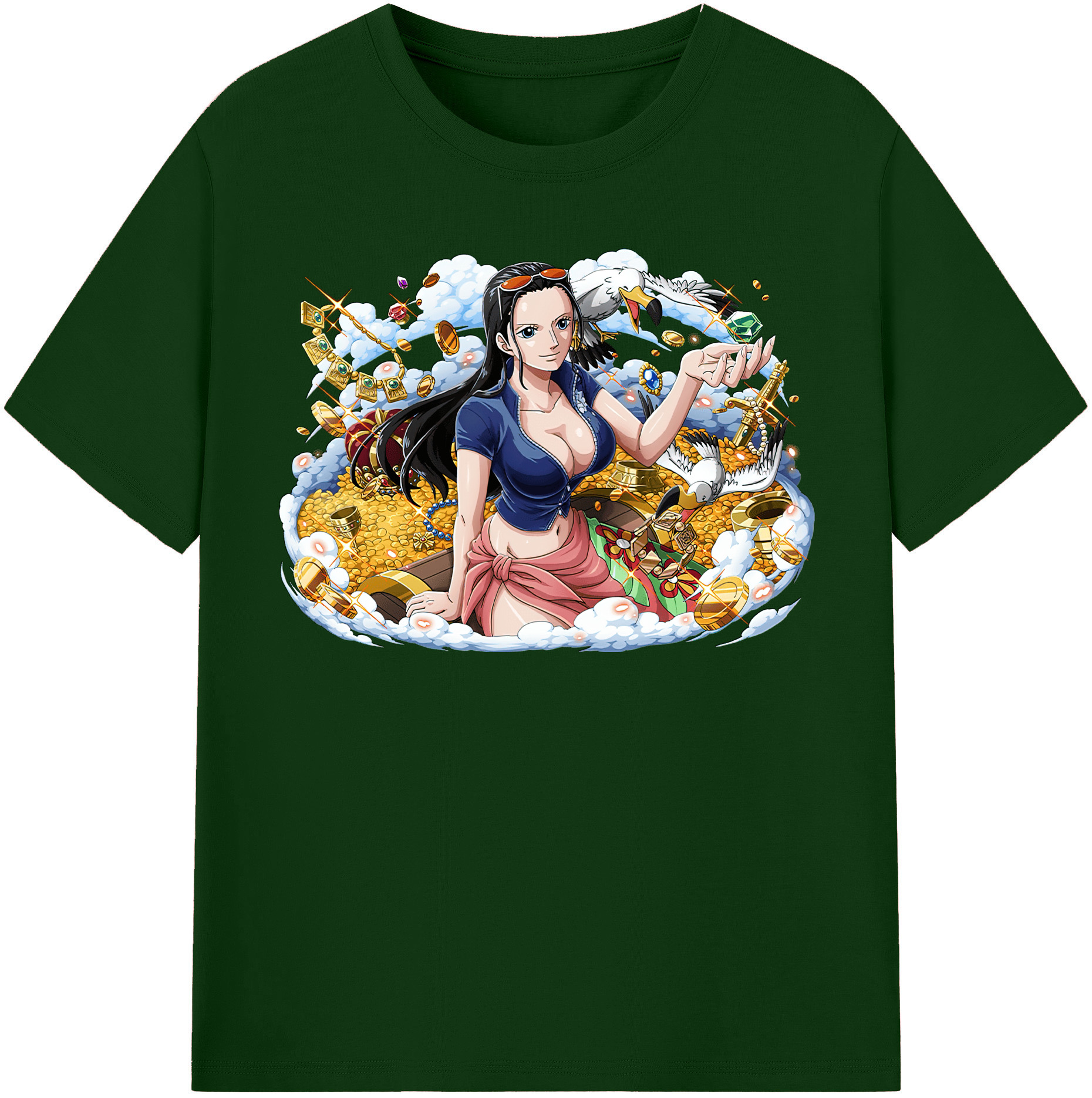 ワンピース ニコ・ロビン ONE PIECE Nico Robin 綿100％半袖Tシャツ（フロントプリント）